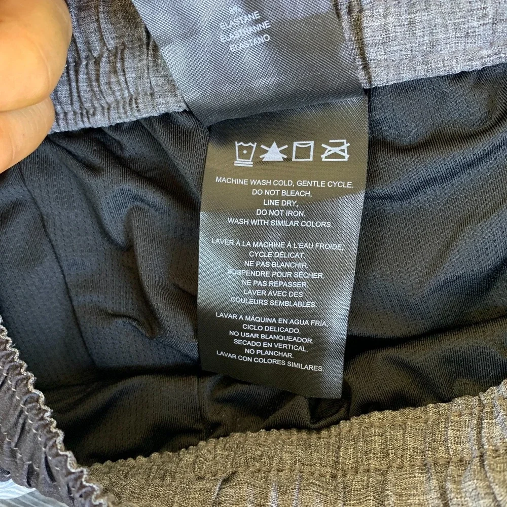 Hurley Board Shorts Mens 30 Gray Good Striped Logo Stretch Drawstring Swimwear